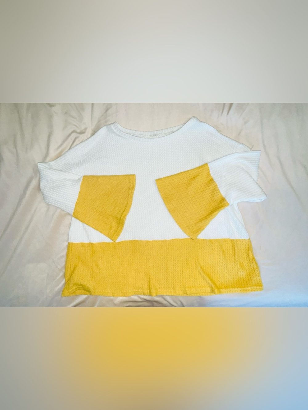 Waffle Knit Oversized Top Size Large